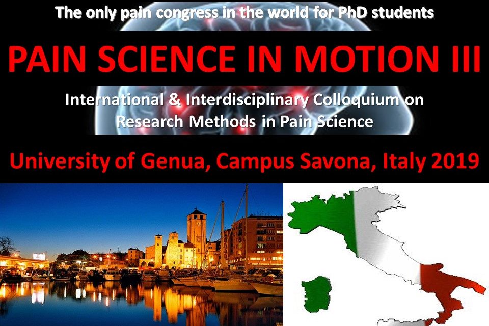PAIN SCIENCE IN MOTION III – International and Interdisciplinary Colloquium on Research Methods in Pain Sciences