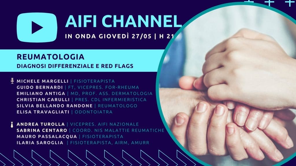 Il 27/5 nuovo episodio su AIFI Channel tutto dedicato alla reumatologia