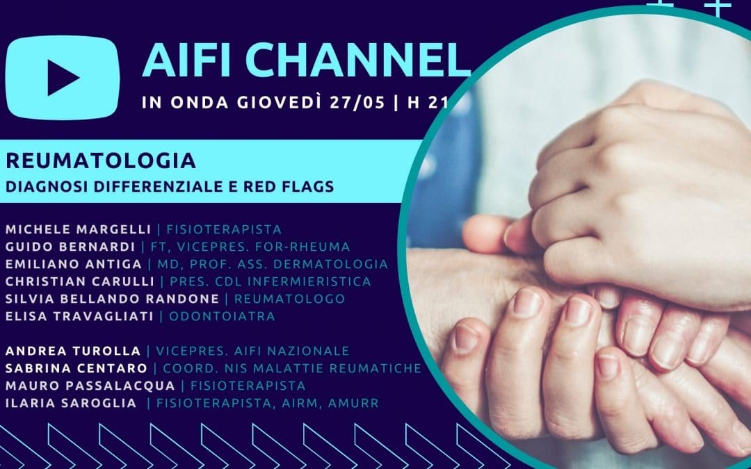 Il 27/5 nuovo episodio su AIFI Channel tutto dedicato alla reumatologia