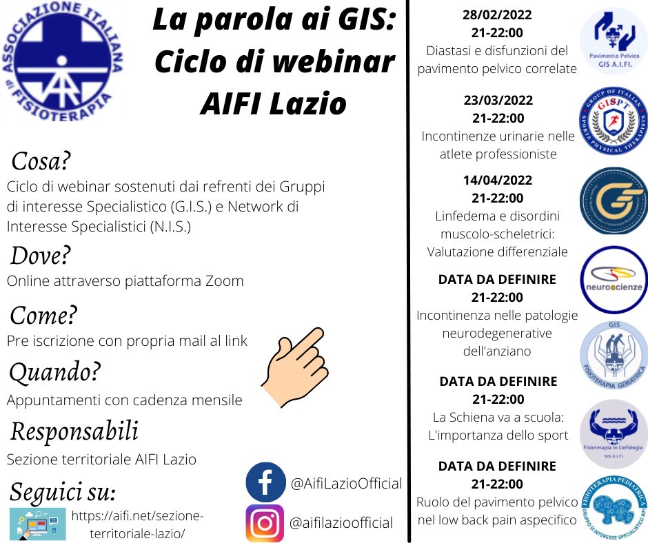 Ciclo di webinar AIFI Lazio: La parola ai GIS